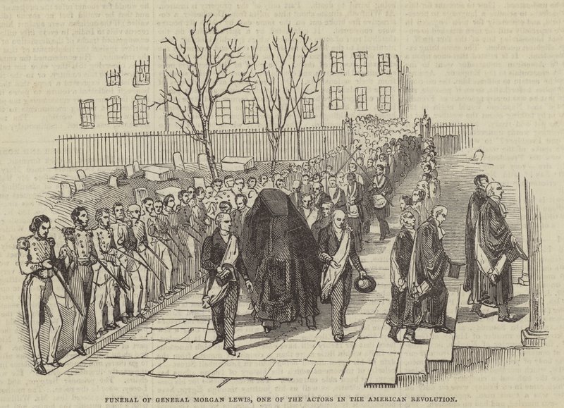 Funeral do General Morgan Lewis, um dos atores da Revolução Americana de English School