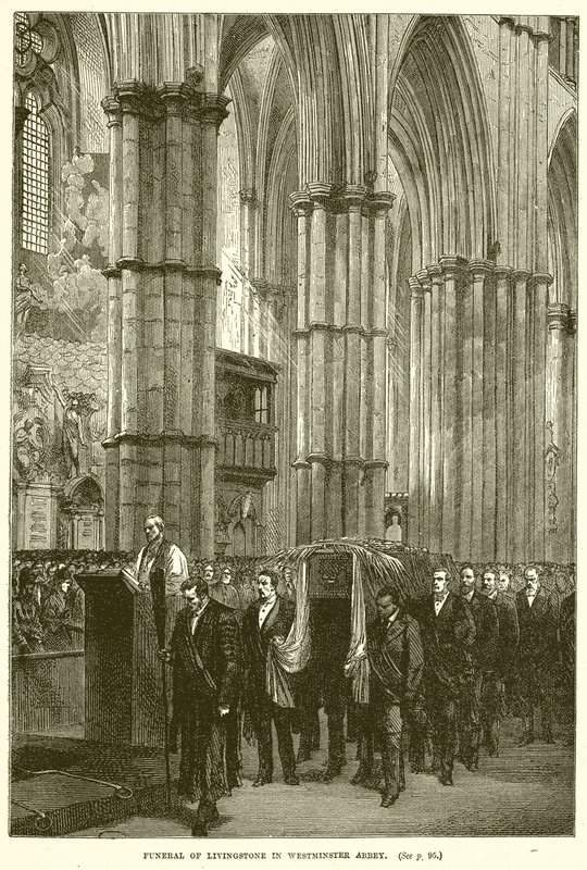 Funeral de Livingstone na Abadia de Westminster de English School