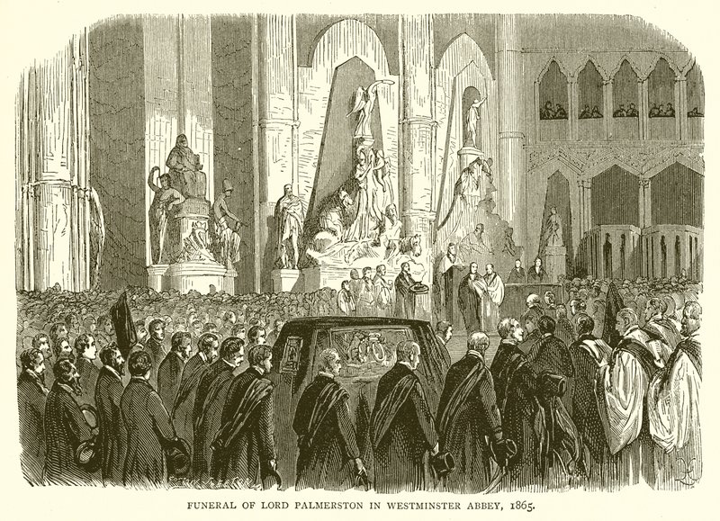 Funeral de Lord Palmerston na Abadia de Westminster, 1865 de English School