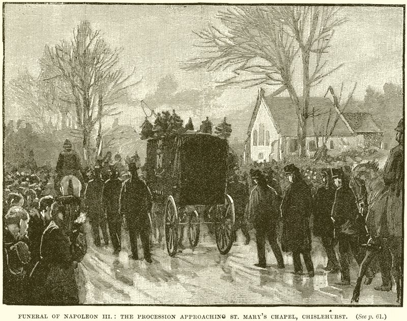 Funeral de Napoleão III: A procissão que se aproxima da Capela de Santa Maria, Chislehurst de English School