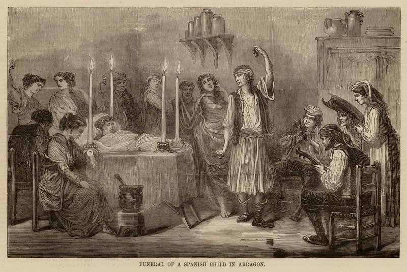Funeral de uma criança espanhola em Arragão (gravura) de English School