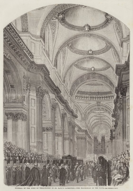 Funeral do Duque de Wellington na Catedral de São Paulo, a Procissão na Nave (gravura) de English School