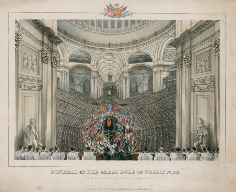 Funeral do Grande Duque de Wellington (gravura a cores) de English School