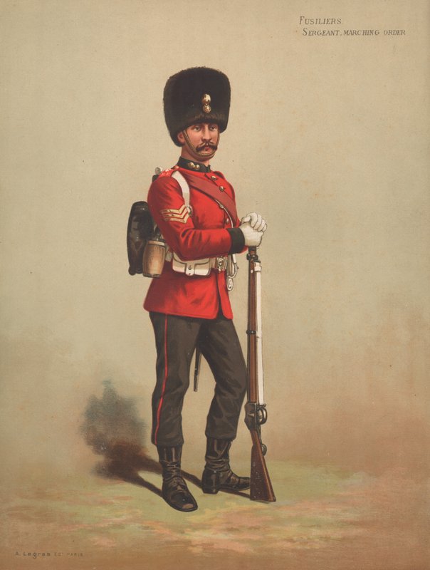 Fuzileiros, sargento, ordem de marcha de English School