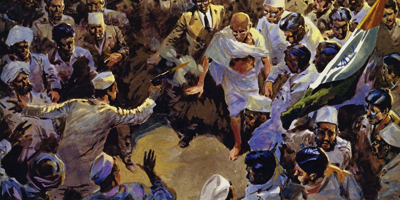Gandhi foi assassinado em 1948 por um fanático Hundu de English School