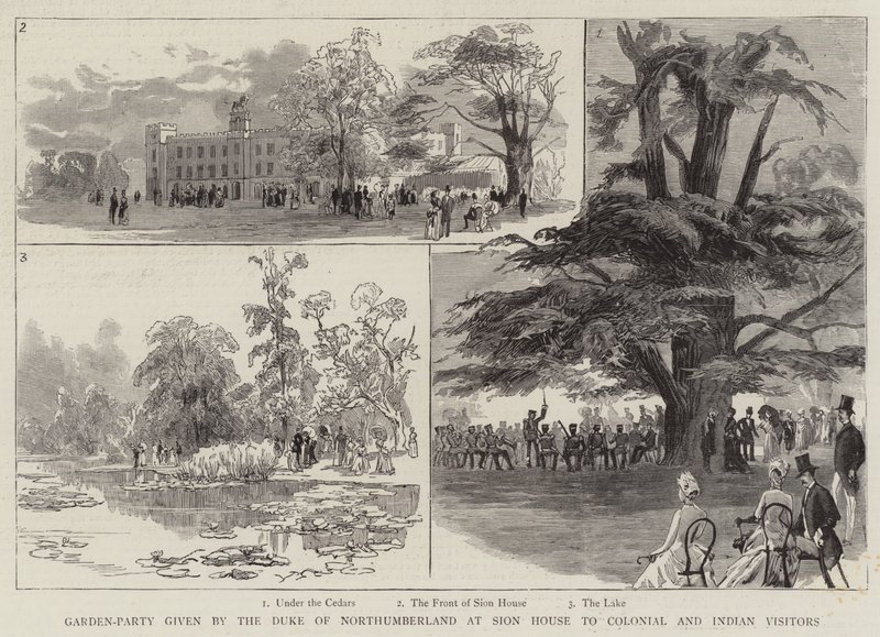 Garden-Party dada pelo Duque de Northumberland na Sion House aos Visitantes Coloniais e Indianos (gravação) de English School