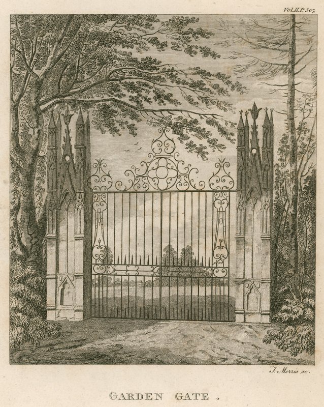 Portão de jardim em Strawberry Hill, Twickenham, Londres de English School