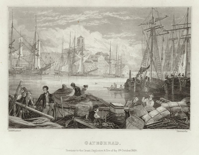 Gateshead antes da grande explosão e fogo de 6 de outubro de 1854 de English School