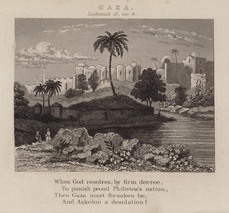 Gaza, Zephaniah II, ver 4 (gravura) de English School