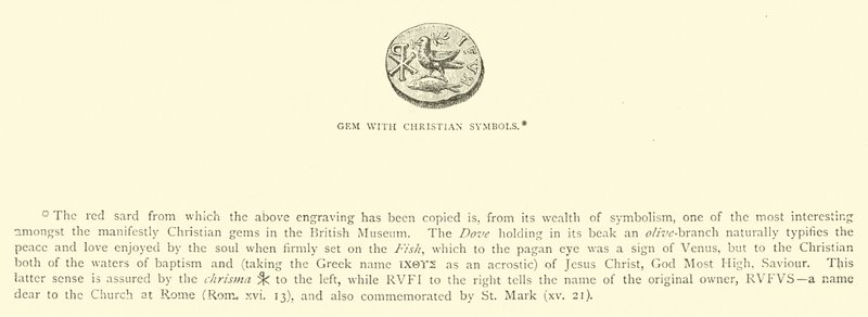 Gem com símbolos cristãos de English School