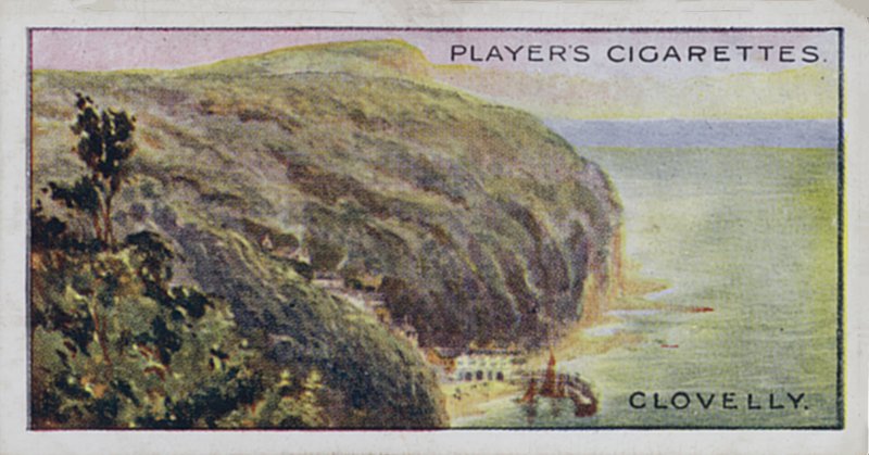 Jóias da paisagem britânica: Clovelly (litografia a cores) de English School