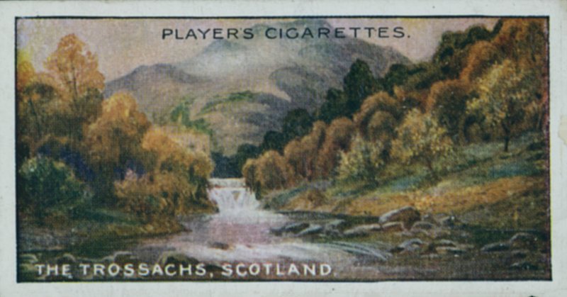 Jóias da paisagem britânica: The Trossachs, Escócia (litografia a cores) de English School