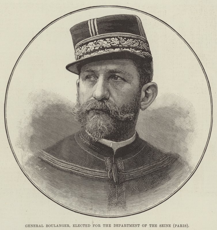 General Boulanger, eleito para o Departamento do Sena, Paris (gravura) de English School