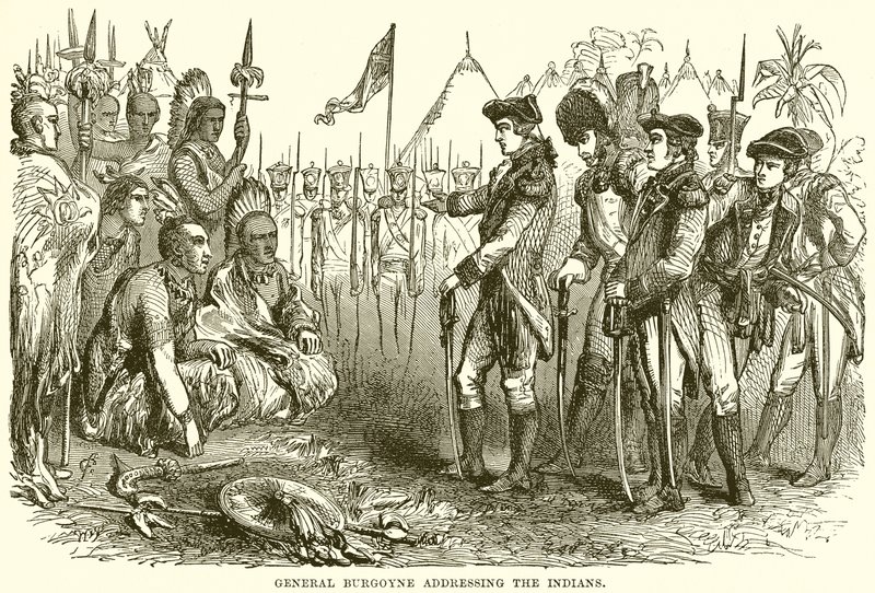 General Burgoyne dirigindo-se aos índios de English School