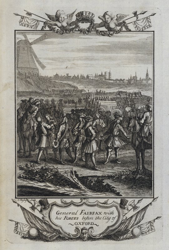 General Fairfax com as suas Forças perante a Cidade de Oxford (gravura) de English School