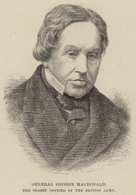 General George MacDonald, o oficial mais velho do Exército Britânico (gravura) de English School