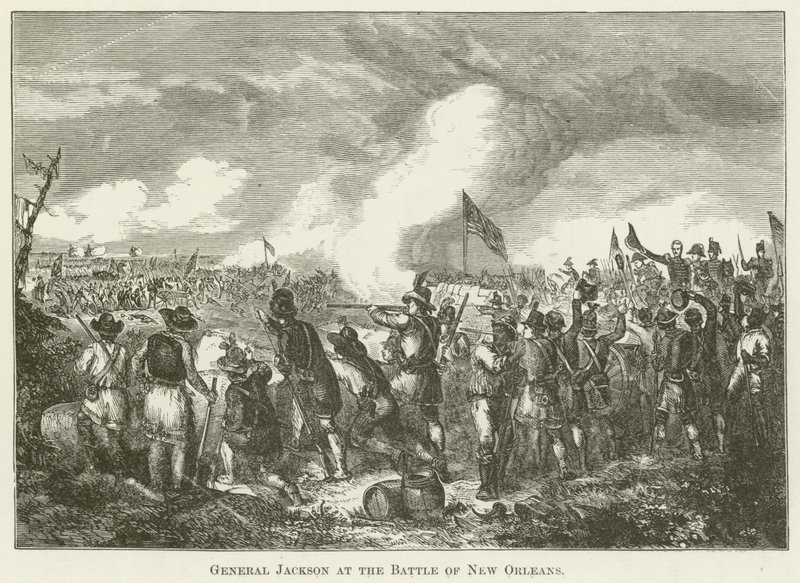 General Jackson na Batalha de Nova Orleans de English School