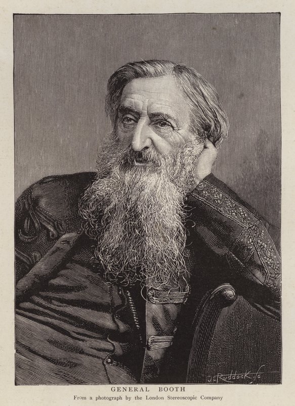 General William Booth, fundador britânico do Exército de Salvação (litho) de English School