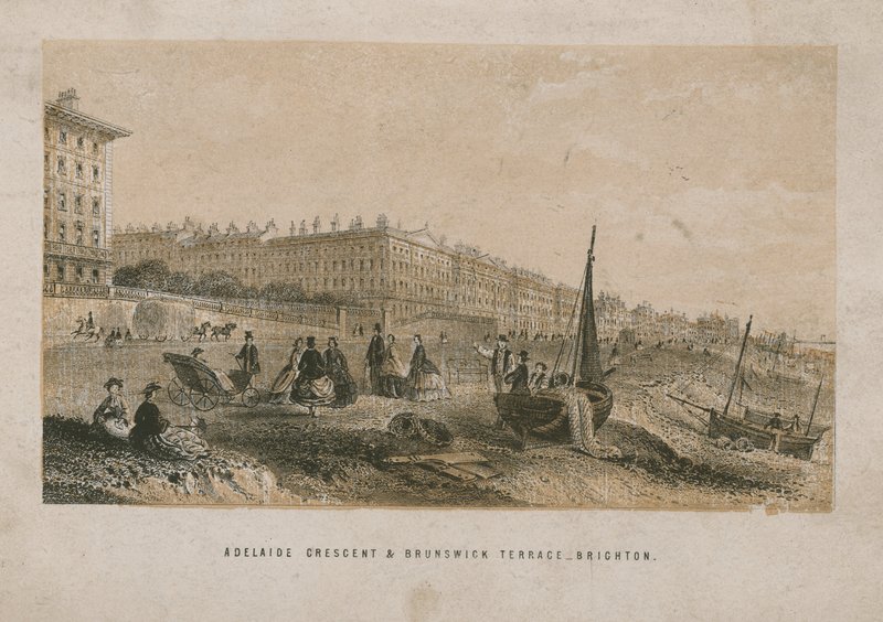 Vista geral de Adelaide Crescent e Brunswick Terrace de English School
