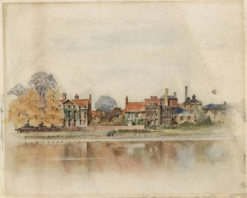 Vista geral do Chiswick Mall (wc no papel) de English School
