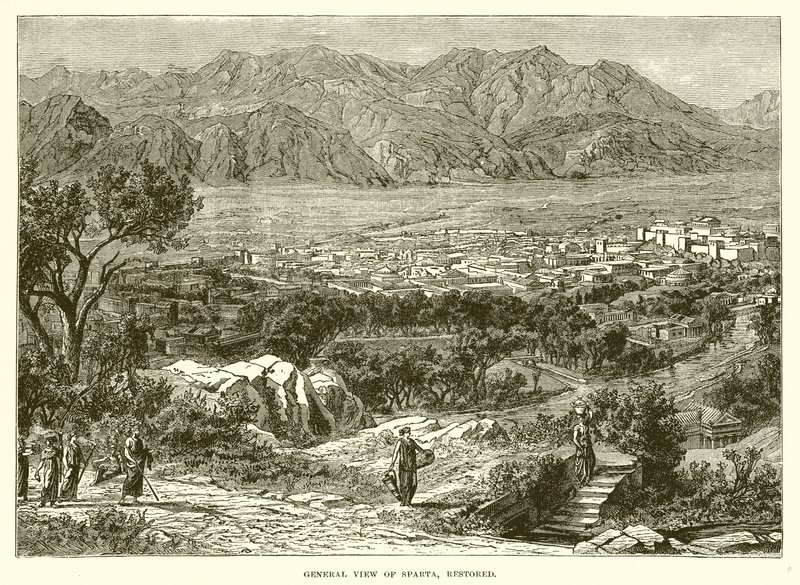 Vista geral de Esparta, restaurada de English School