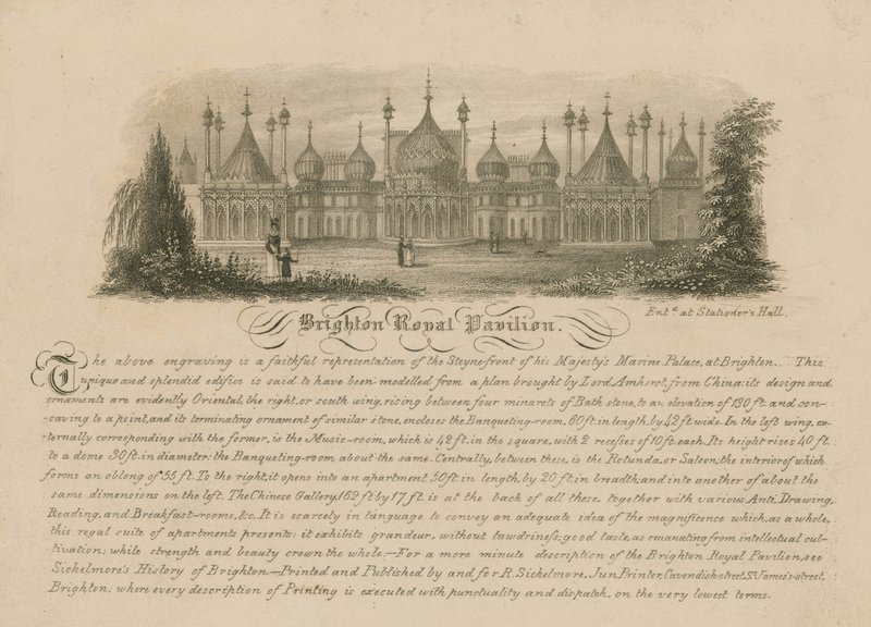 Vista geral do Royal Pavilion em Brighton de English School