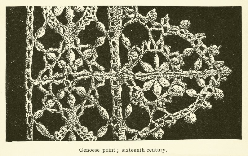 Ponto genovês, século XVI (gravura) de English School