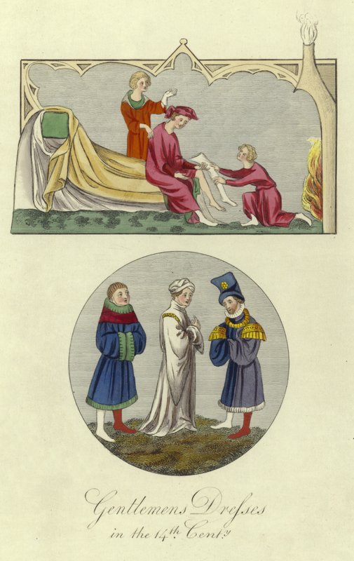 Vestidos de cavalheiros no século 14 de English School