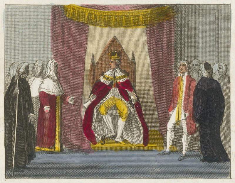 Jorge III e os juízes (gravura a cores) de English School