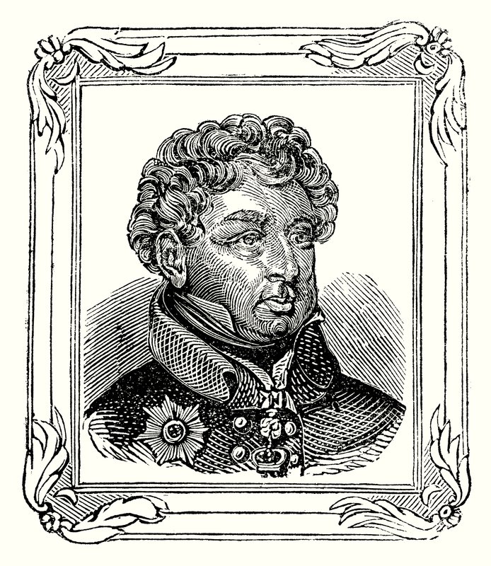 Jorge Augusto Frederico IV, filho de Jorge III, nasceu em 12 de agosto de 1762; foi proclamado em 31 de janeiro de 1820; e coroado em 19 de julho de 1821 (gravura) de English School
