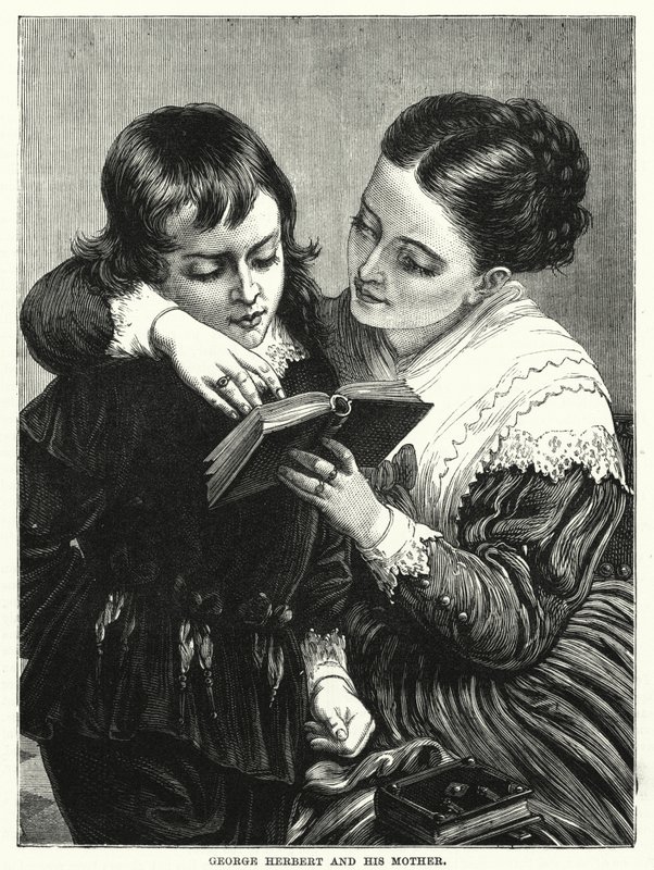 George Herbert e sua mãe (gravura) de English School
