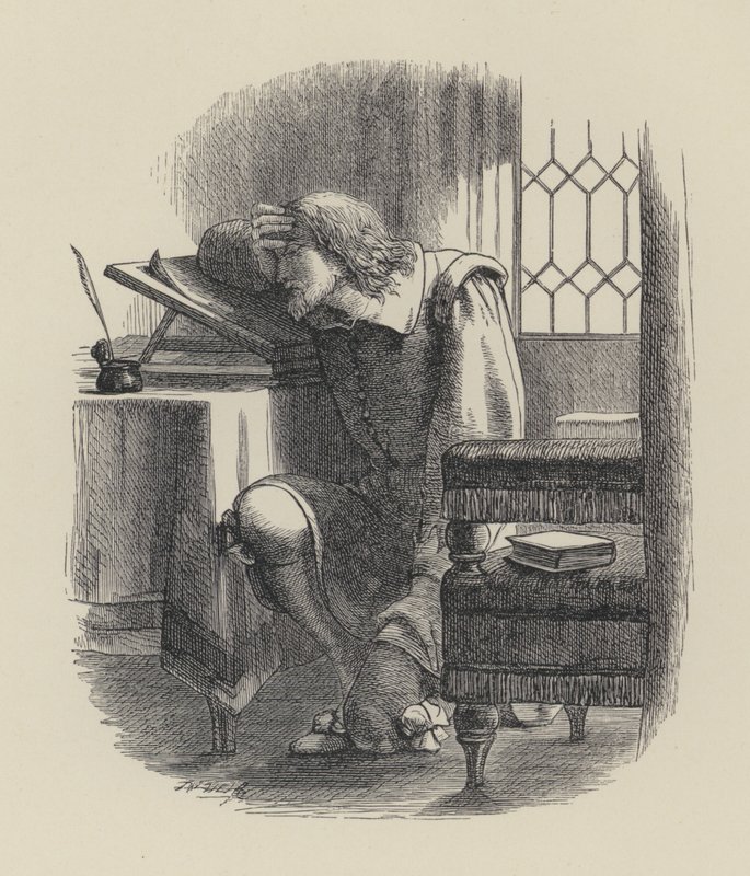 O poema de George Herbert, Grief (gravura) de English School