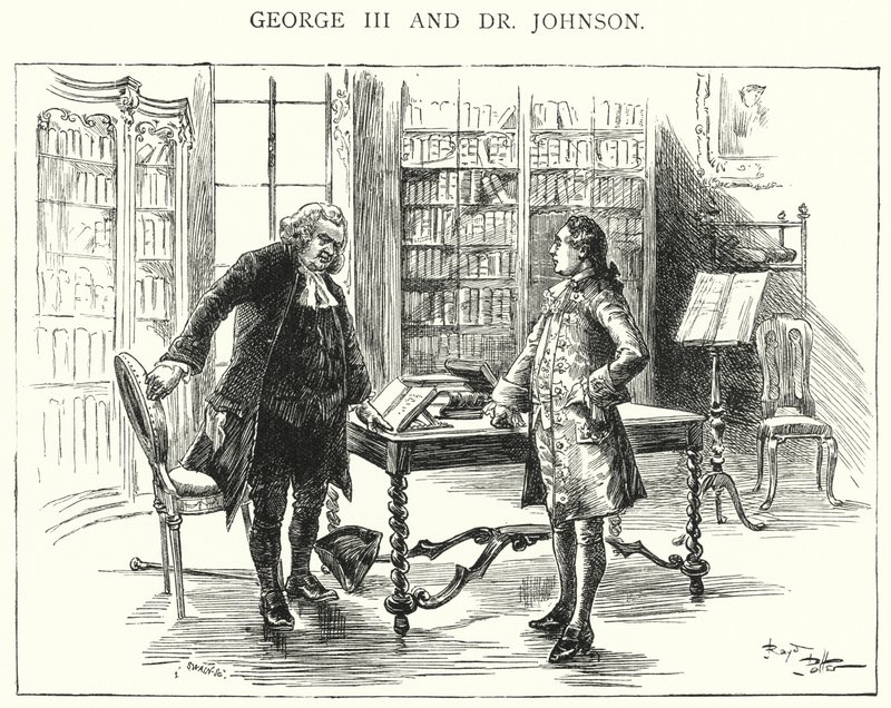 George III e Dr. Johnson (gravura) de English School