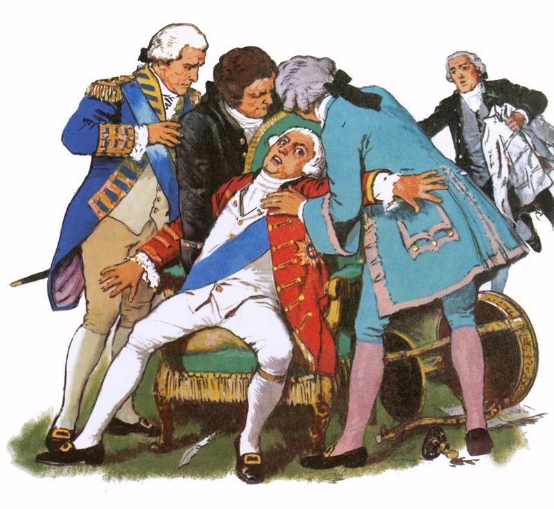George III sofrendo de um ataque de loucura de English School