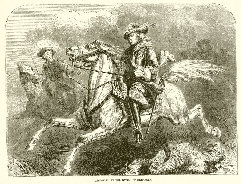 George II. na batalha de Dettingen de English School