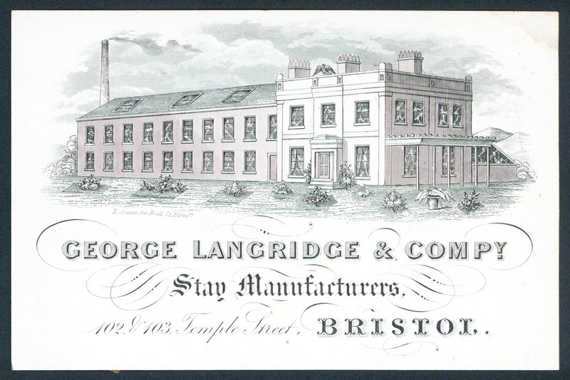 George Langridge & Company, ficar fabricantes, cartão de comércio de English School