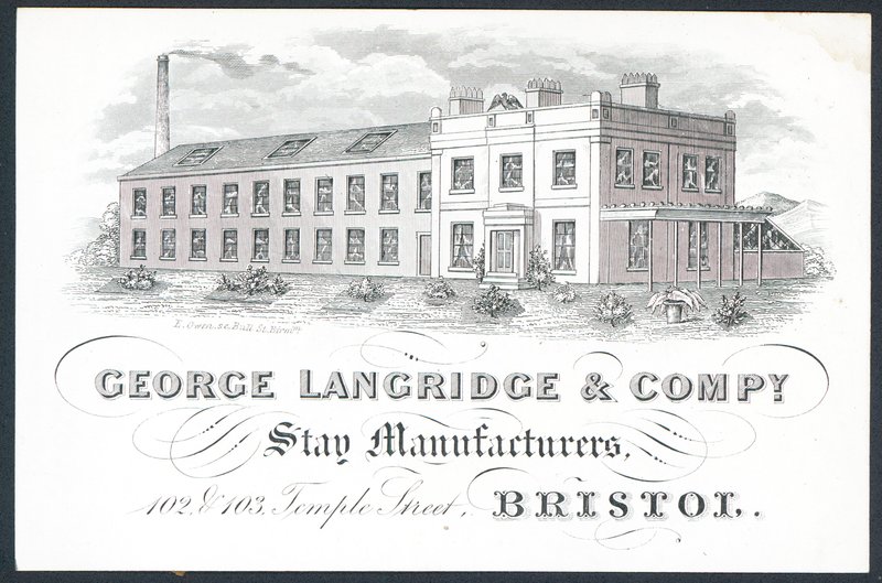 George Langridge & Company, ficar fabricantes, cartão de comércio de English School