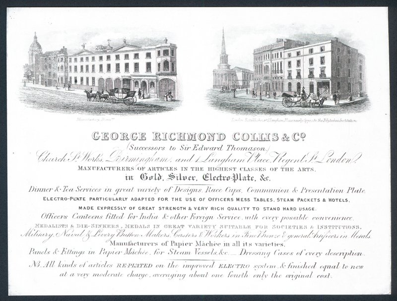 George Richmond Collis & Co, cartão de comércio de English School