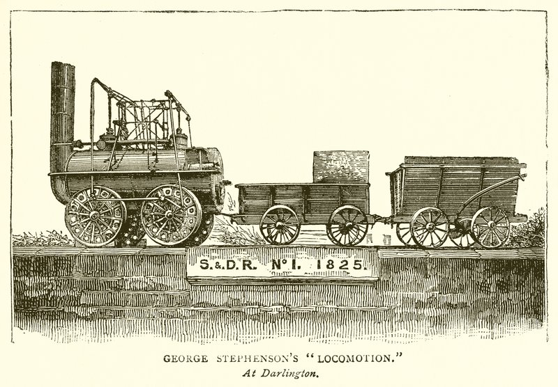 George Stephensons Locomotion. Em Darlington de English School