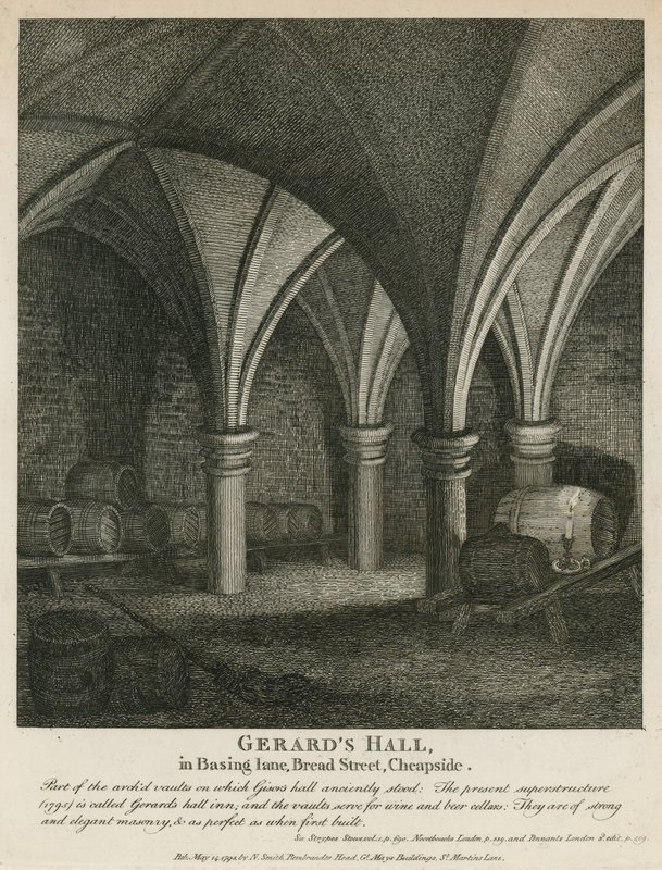 Gerards Hall, em Basing Lane, Bread Street, Cheapside de English School