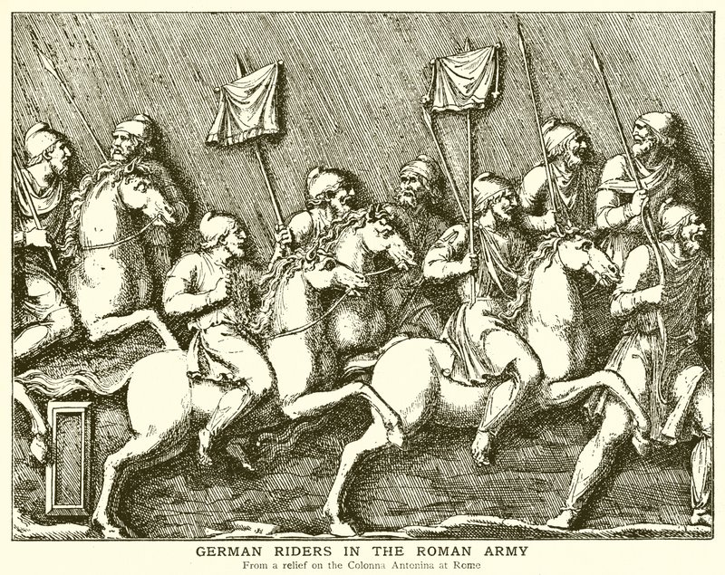 Cavaleiros alemães no exército romano de English School