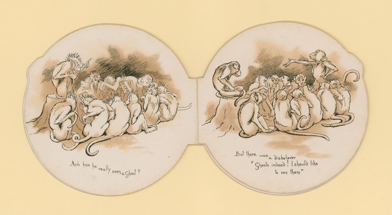 Fantasmas - macacos e corujas (litho) de English School