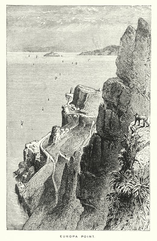 Gibraltar: Europa Point (gravura) de English School