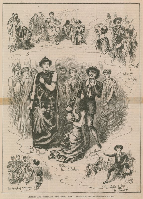 Gilbert & Sullivans nova ópera cômica Patience; ou, noiva de Bunthornes de English School