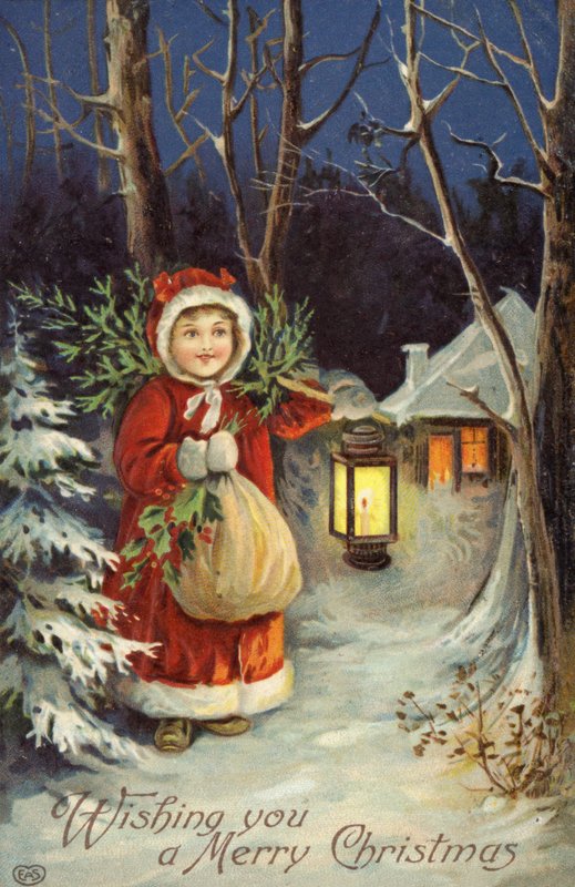 Rapariga com fato de Pai Natal (cor litho) de English School