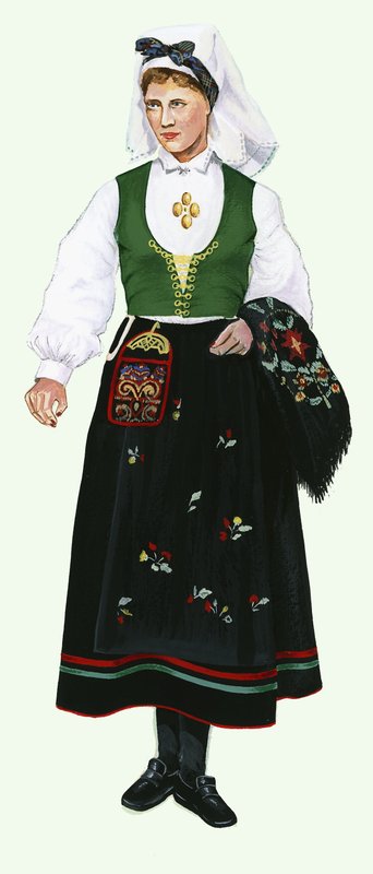 Garota em traje nativo de English School