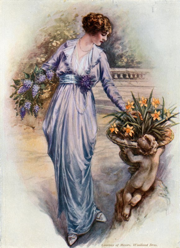 Menina, colheita, flores de English School
