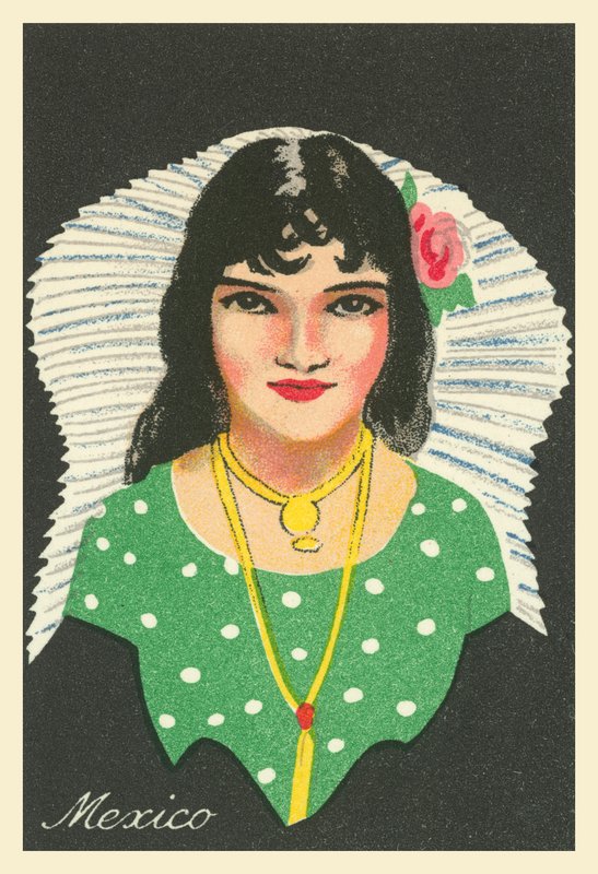 Raparigas de muitas terras: México (litografia a cores) de English School