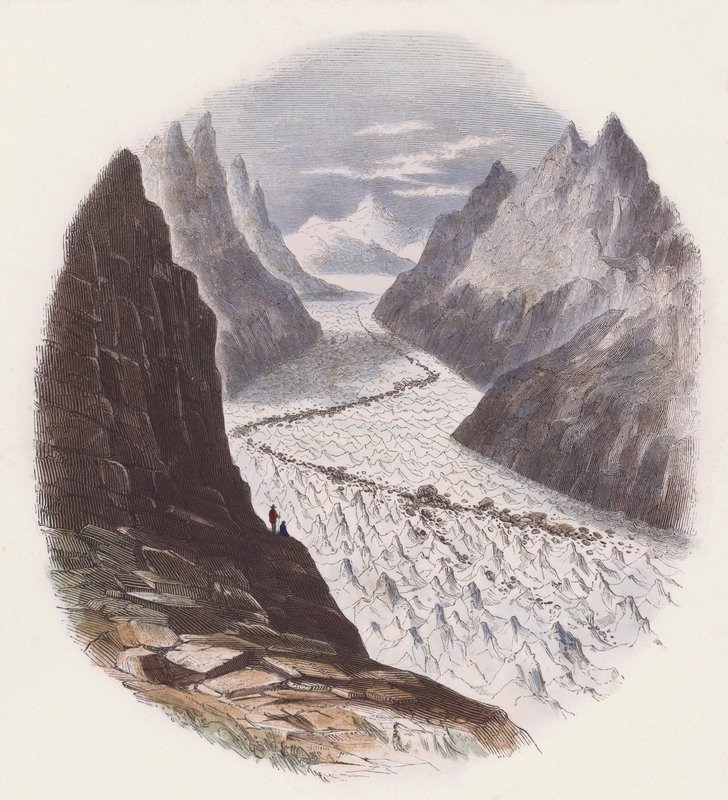 Glaciares (gravura colorida) de English School