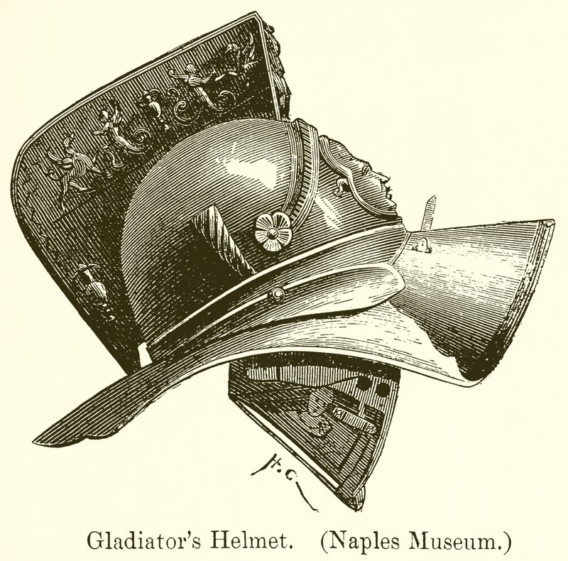 Capacete de Gladiadores. (Museu de Nápoles) de English School
